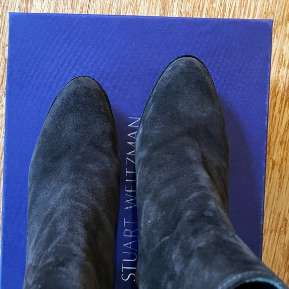 Charcoal grey suede Stuart Weitzman high heel ankle boot - Picture 10 of 13